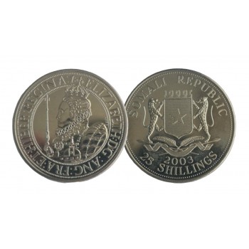 25 шилінгів, Сомалі, 2003р. 400-річчя від дня смерті королеви Єлизавети І. Законний платіжний засіб (50010)