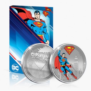 Пам'ятна монета “DC Comics - Superman”. Офіційна монета з альбомом та вкрита сріблом 999 проби (50019)