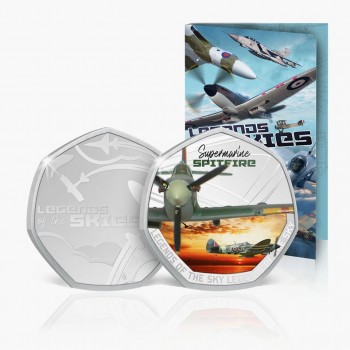 Пам'ятна монета "Легенди небес - Spitfire Королівських ВПС”. Монета з альбомом та вкрита сріблом 999 проби (50031)