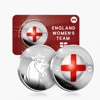 Пам'ятна посрібнена  медаль «Lionesses» UEFA з футболу серед жінок Євро-2025 (50153)