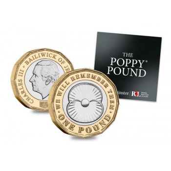 1 фунт, Джерсі, 2025 - Мак "RBL - Poppy®". Законний платіжний засіб (50160)