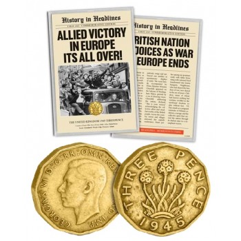 3 пенси, Великобританія, 1945 – Колекційна рамка «Перемога у Європі» (50245)