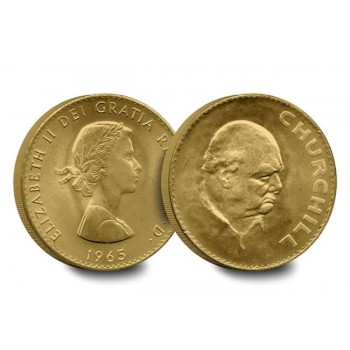 1 корона, Великобританія, 1965 «Черчилль» – видання з 24-каратною позолотою (50306)