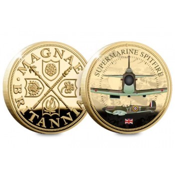 Пам'ятна монета "Супермарин Спітфайр". Покриття 24-каратним золотом (50312)
