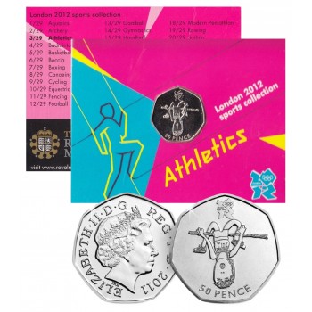 50 пенсів, Великобританія, 2011. Олімпійські ігри - Легка атлетика (3/29). Законний платіжний засіб (50368)