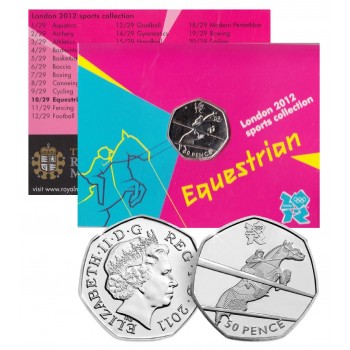 50 пенсів, Великобританія, 2011. Олімпійські ігри - Кінний спорт (10/29). Законний платіжний засіб (50371)