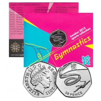 50 пенсів, Великобританія, 2011. Олімпійські ігри - Гімнастика (14/29). Законний платіжний засіб (50373)