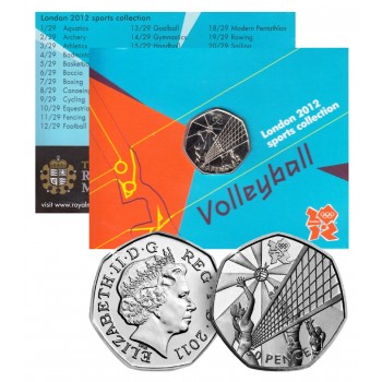 50 пенсів, Великобританія, 2011. Олімпійські ігри - Волейбол (26/29). Законний платіжний засіб (50378)