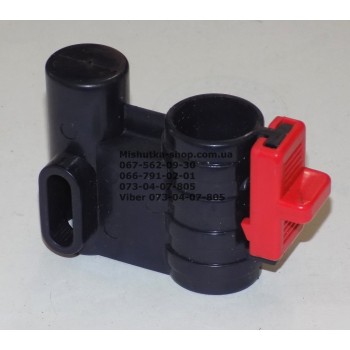 Осьовий блок переднього колеса + фіксатор у зборі до коляски Geoby D222, D205, D208, D209 (темно-синій-червоний) (28224)