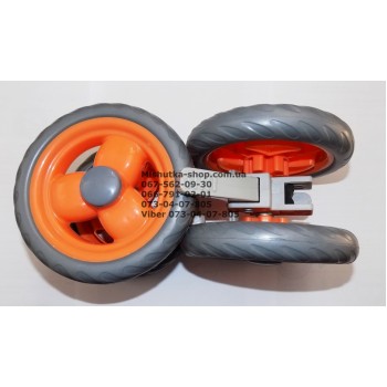 Колесо заднє в зборі до коляски Geoby D208, D205, SD209, D388, D204 та інші (персиковий) (145*7) (28847)