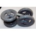 Колесо заднє в зборі до коляски Geoby D208, D205, SD209, D388, D204 та інші (темн. сірий-сірий) (145*7) (28849)