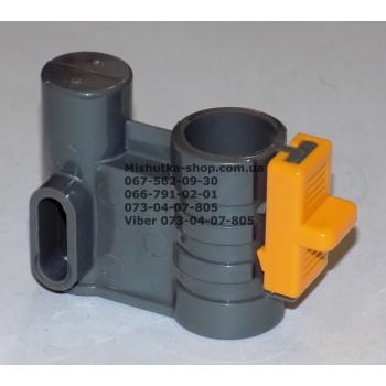 Осьовий блок переднього колеса + фіксатор у зборі до коляски Geoby D222, D205, D208, D209 (темно-сірий-жовтий) (29066)