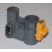 Осьовий блок переднього колеса + фіксатор у зборі до коляски Geoby D222, D205, D208, D209 (темно-сірий-жовтий) (29066)