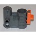 Осьовий блок переднього колеса + фіксатор у зборі до коляски Geoby D222, D205, D208, D209 (темно-сірий-оранжевий) (29067)