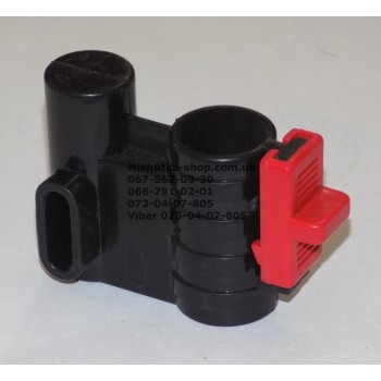 Осьовий блок переднього колеса + фіксатор у зборі до коляски Geoby D222, D205, D208, D209 (чорний-червоний) (29069)