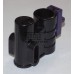 Осьовий блок переднього колеса + фіксатор у зборі до коляски Geoby D222, D205, D208, D209 (чорний-фіолетовий) (29072)